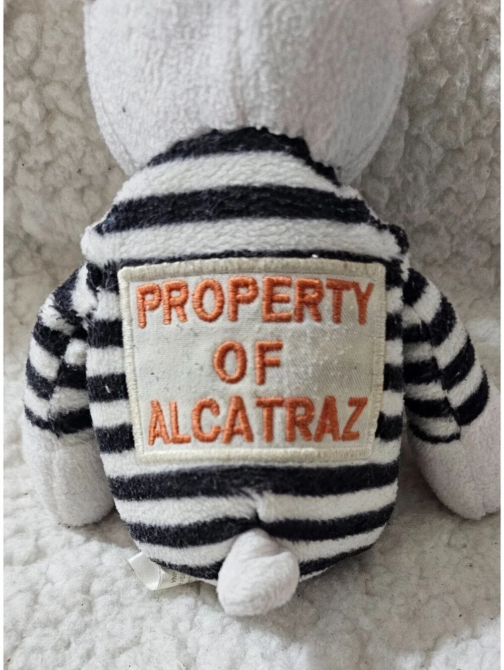 Stuffed Animal Factory Property Of Alcatraz Bear Plush Toy 0314 Bean Bag 9.5